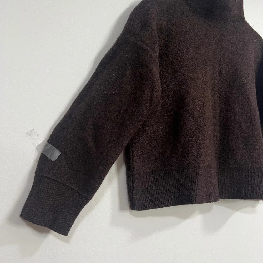 Tahari Extra Fine Merino Wool Mock Neck Sweater Brown‎ XL - Picture 5 of 9